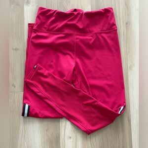 Tail Women's Bright Pink Leggings with White & Black Racing Stripes